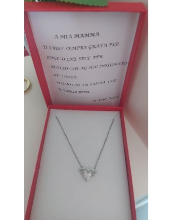 Scatola con dedica personalizzata e collana cuore