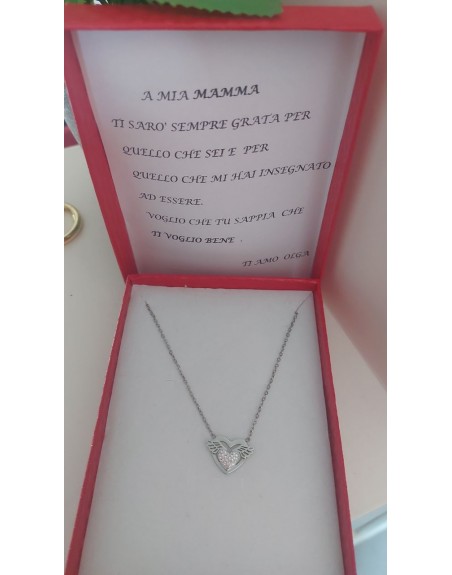Scatola con dedica personalizzata e collana cuore