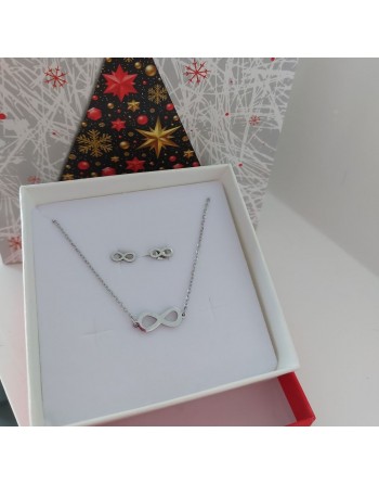 Set collana con orecchini infinito