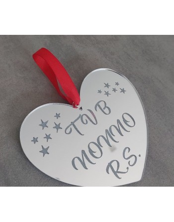 Sfera  forma cuore plex argento con incisione personalizzata