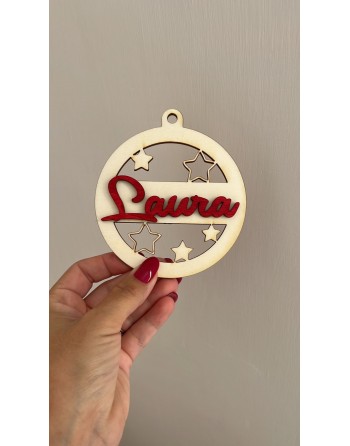 Sfera  legno con nome