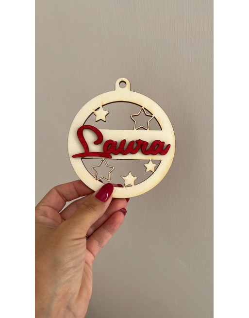 Sfera  legno con nome