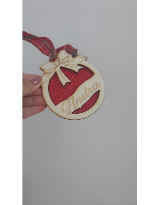 Sfera legno  con nome personalizzato