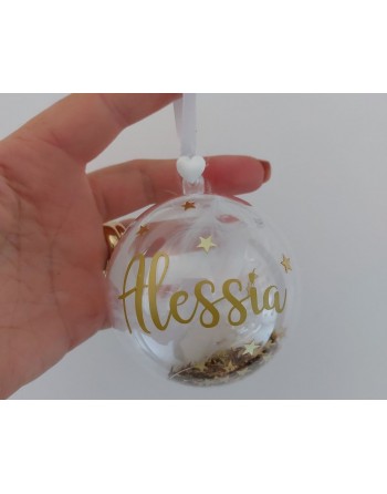 Sfera nataizia 8 cm con nome personalizzata