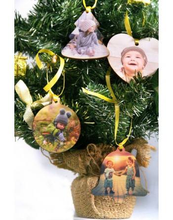 Sfera natalizia con foto materiale plex misura 7x7 cm