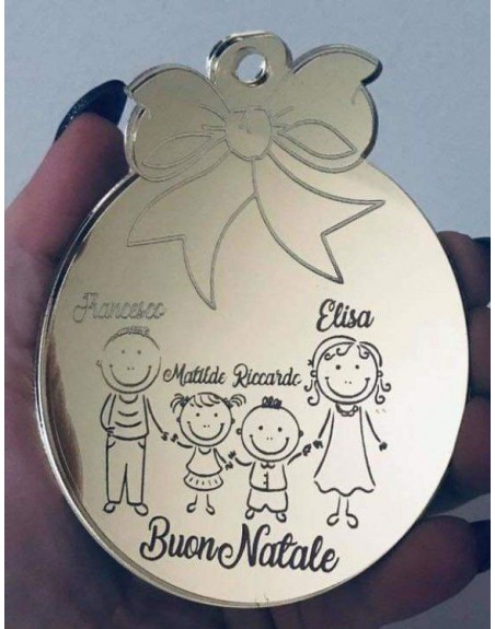 Sfera natalizia plex con family e nome