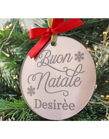 Sfera natalizia scrittabuon natale con nome