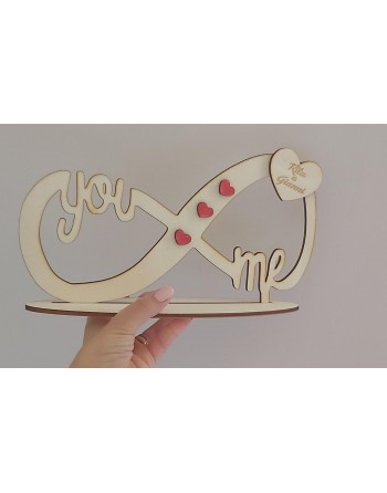 Targa legno con base  you and me