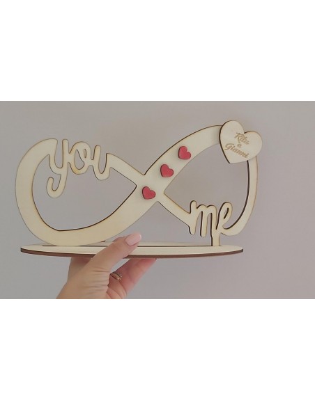 Targa legno con base  you and me