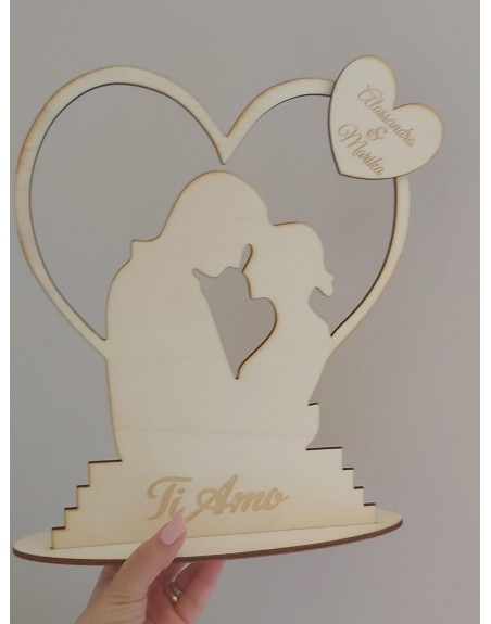 Targa legno con base personalizzata