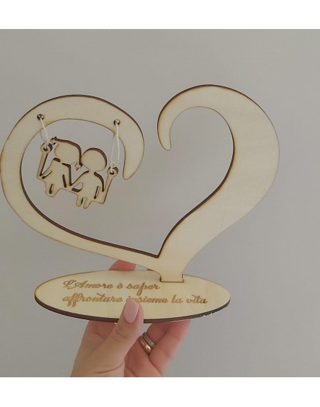 Targa legno cuore