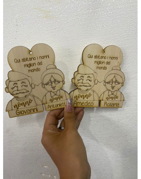 Targa legno misura 20 cm personalizzabile con qualsiasi frase