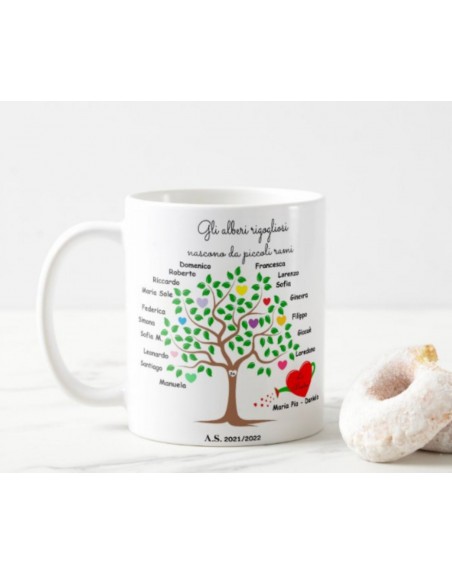 Tazza ceramica con stampa diretta tema maestre da personalizzare con i nomi degli alunni
