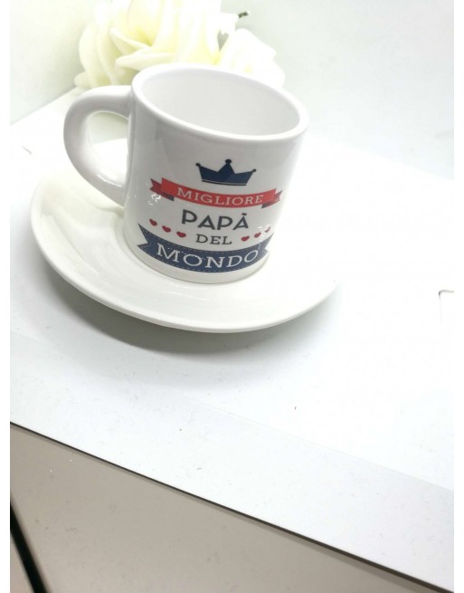 Tazzina caffe\' con piattino personalizzabile