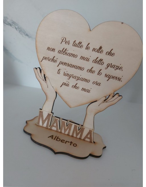 Traga legno con base cm 20 personalizzabile con nome