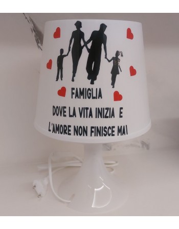 Lampada con lampdina personalizzata con family