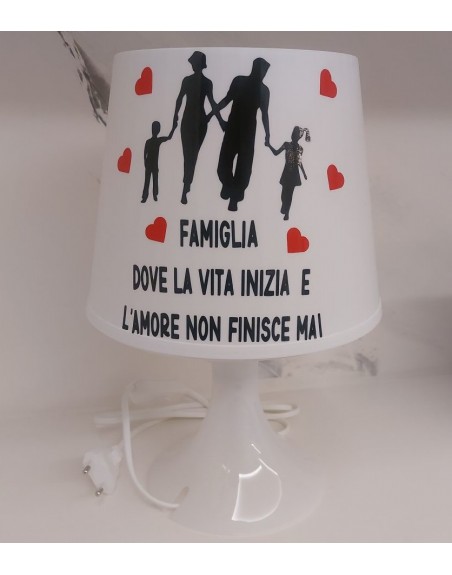 Lampada con lampdina personalizzata con family