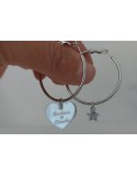 Orecchino cerchio 5 cm con cuore personalizzato