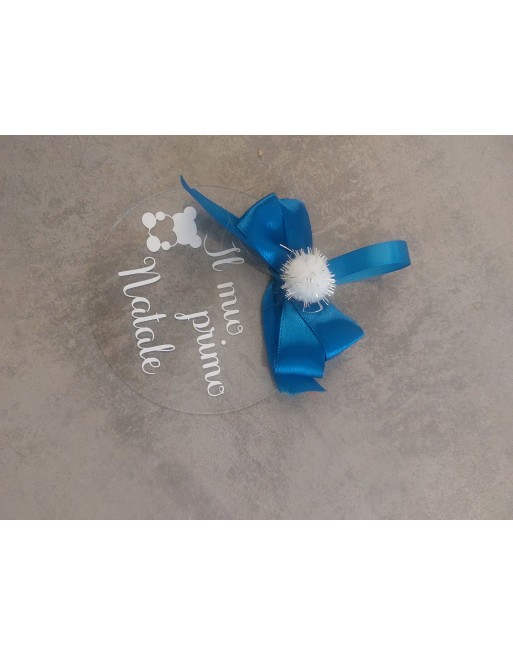 Sfera 10 cm plexiglass con stampa primo natale