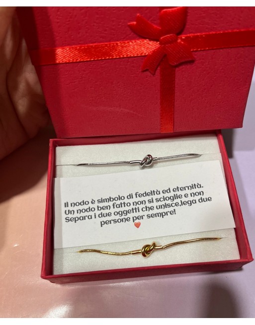 Bracciali coppia nodo con frase personalizzata