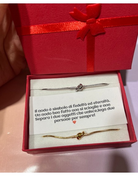 Bracciali coppia nodo con frase personalizzata