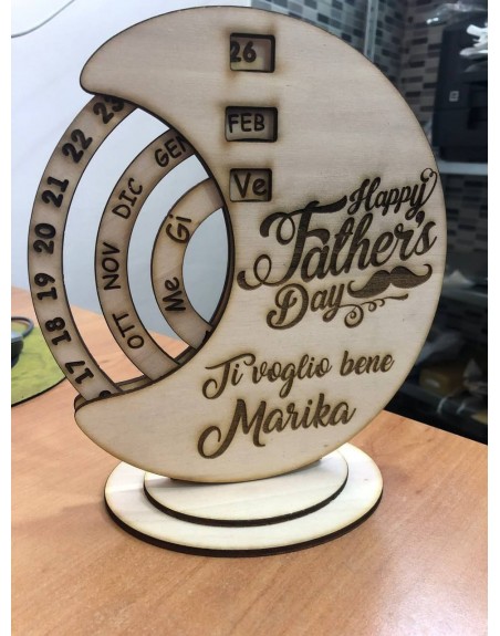 Calendario in legno naturale personalizzato 20 cm