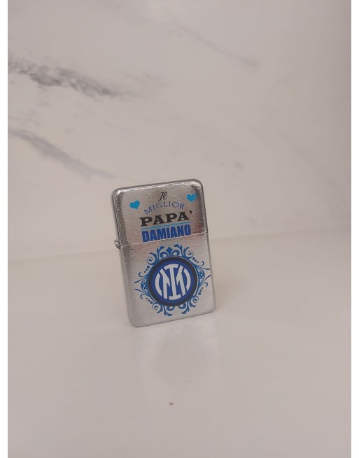 Accendino modello zippo personalizzato con frase , logo e foto