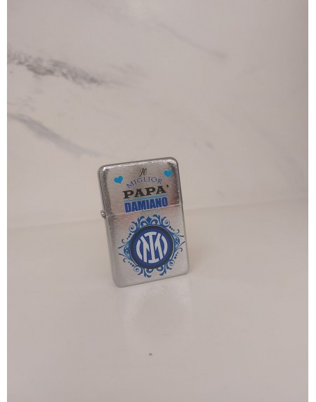 Accendino modello zippo personalizzato con frase , logo e foto