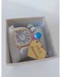 Orologio con bracciale charm e ciondolo mamma