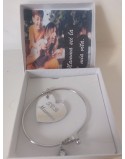 Scatola con foto e frase + bracciale modello kidult con ciondolo mamma
