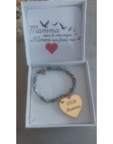Bracciale elastico realizzato a mano con ciondolo plex tvb mamma