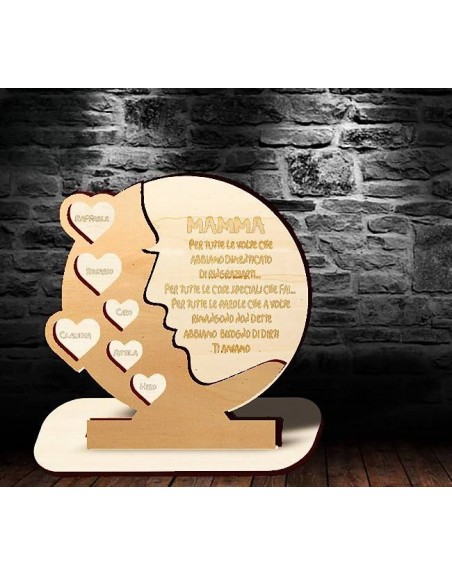 Targa legno naturale misura 20 cm da personalizzare
