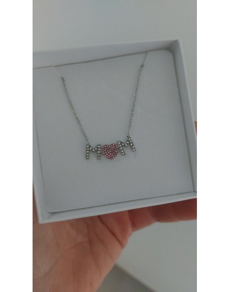 Collana scritta mom con strass