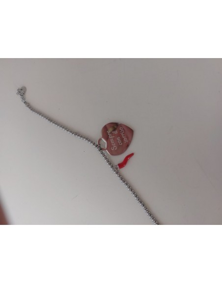 Bracciale acciaio con frase : sempre con il sorriso