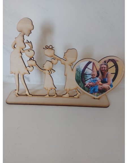 Targa legno misura 25 cm personalizzata con foto