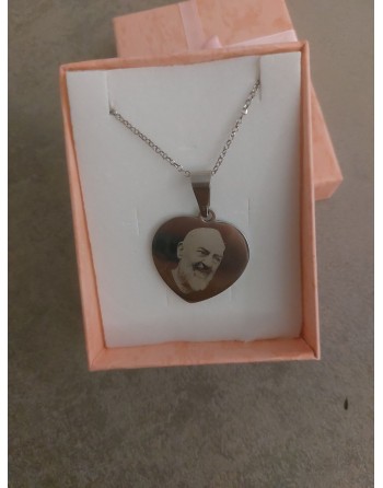Collana con PadrePio   incisione laser
