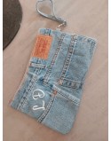 Pochette jeans misura 18x28 con nome