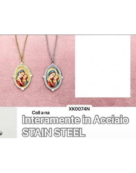 Collana acciaio con effigie