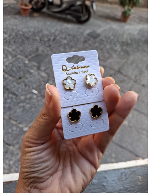 Orecchino acciaio inossidabile modello van cleef
