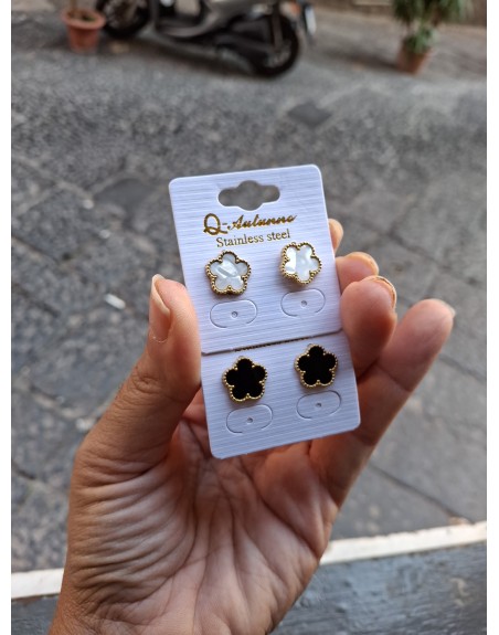 Orecchino acciaio inossidabile modello van cleef