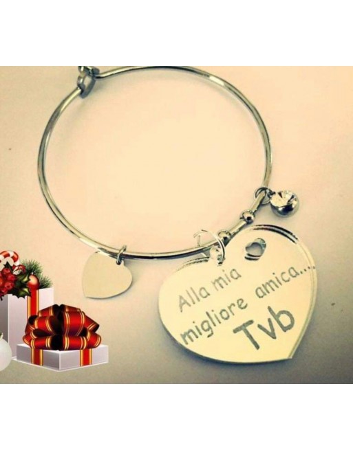Bracciale in acciaio con ciondolo personalizzato