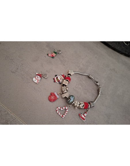 Bracciale modello pandora con charms  acciaio inossidabile