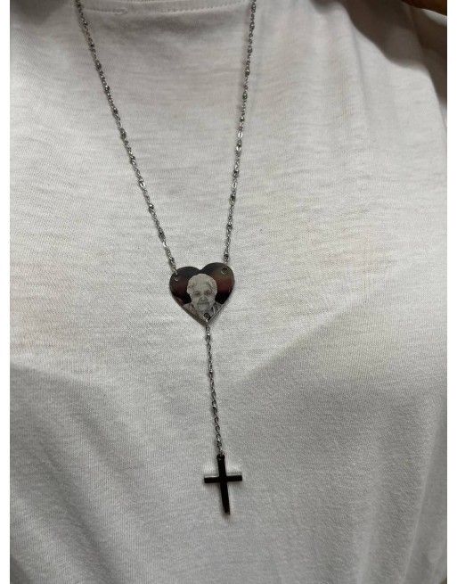 Collana rosario  con foto incisa