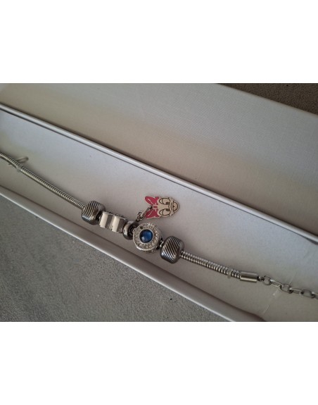 Bracciale modello pandora con charms ibetrcambiabili con cioncolo paperina