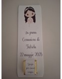 Segnaposto misuta 17x6  personalizzato com cioccolatino