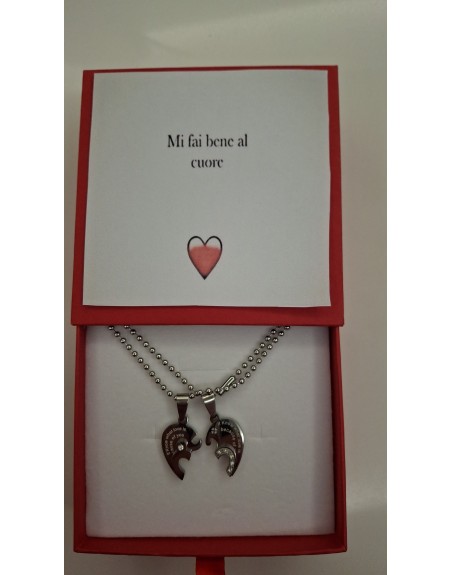 Scatola personalizzata con doppia collana cuore