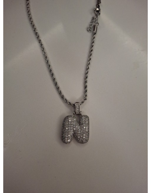 Collana con lettera strass