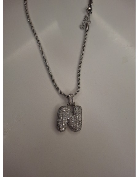 Collana con lettera strass