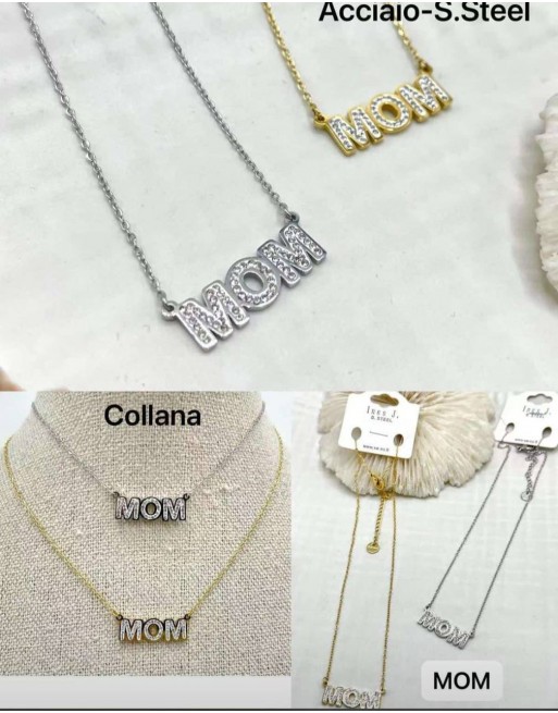 Collana con scritta mom