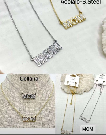 Collana con scritta mom